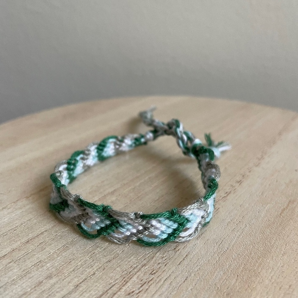 Sea Green Foam Woven Bracelet